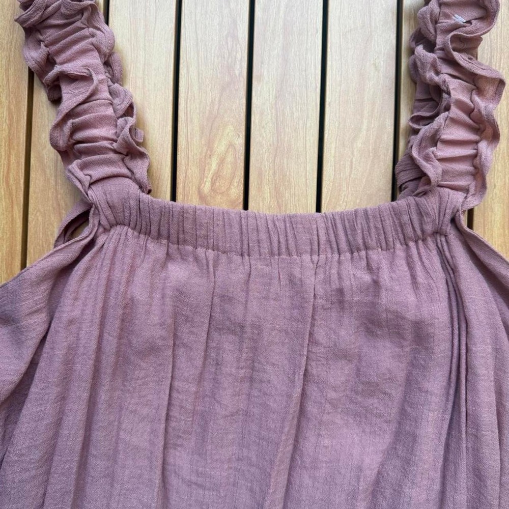 Pink ruffle dress with tie straps - Picture 5 of 5